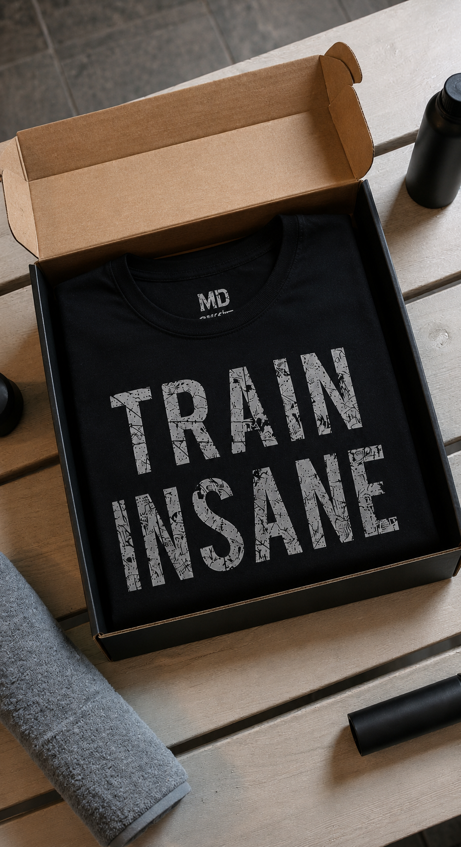 Train Insane t-shirt in box